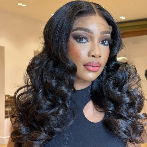 Long - length wig with a side - swept bang for a sophisticated lookCustomized 250% Density 13x4 HD Lace Natural Black 99j Burg Brown Human Hair Lace Frontal Wig | Lumiere