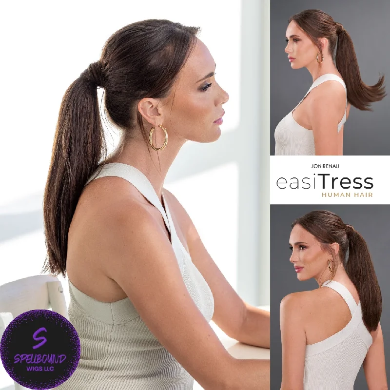 Long - length wig with a side - swept bang for a sophisticated lookeasiPony 12" Human Hair Ponytail Hairpiece - easiTress Human Hair Collection by Jon Renau