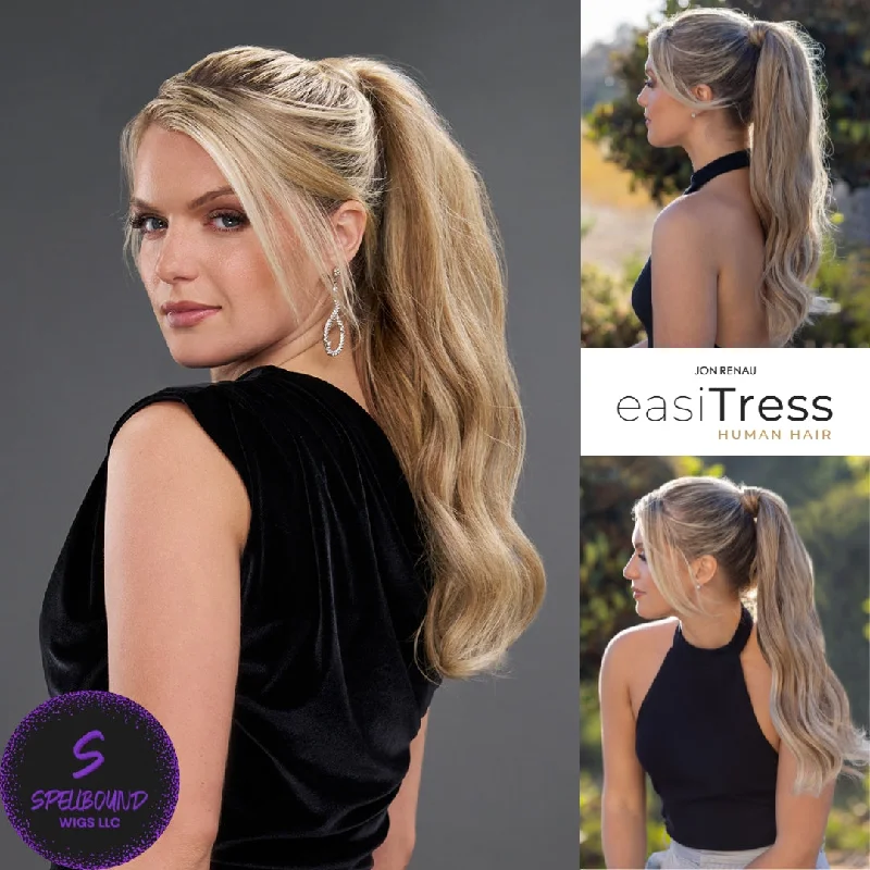 Long - length wig with a side - swept bang for a sophisticated lookeasiPony 20" Human Hair Ponytail Hairpiece - easiTress Human Hair Collection by Jon Renau