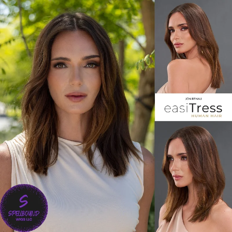 Long - length wig with a wavy texture for a beachy and romantic lookeasiVolume 10" Human Hair Volume Hairpiece - easiTress Human Hair Collection by Jon Renau