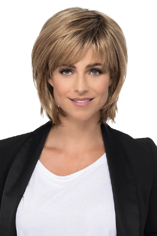 Medium - length wig with a wispy fringe for a soft and feminine lookHeather <br>Synthetic Wig