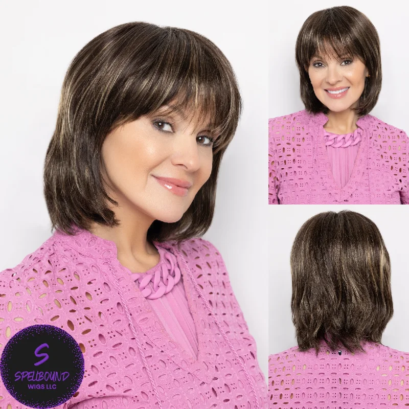 Medium - length wig with a curly fringe for a playful and youthful vibeFlirt - Synthetic Wig Collection by Mane Attraction