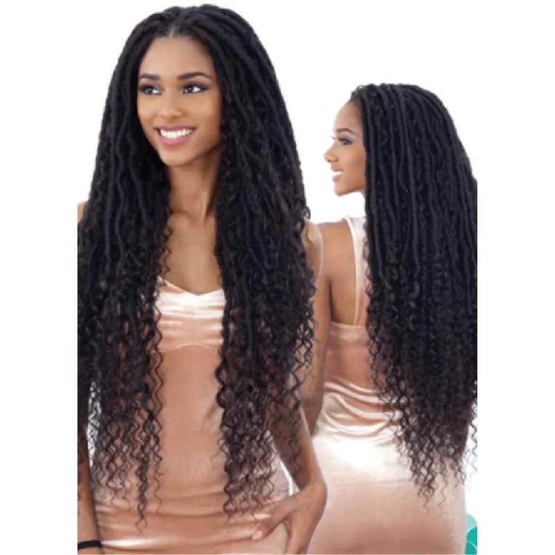 Long - length wig with a heat - resistant formula for easy styling at homeFreeTress Equal Hand-Tied Lace Part Braid Wig - Mermaid Loc