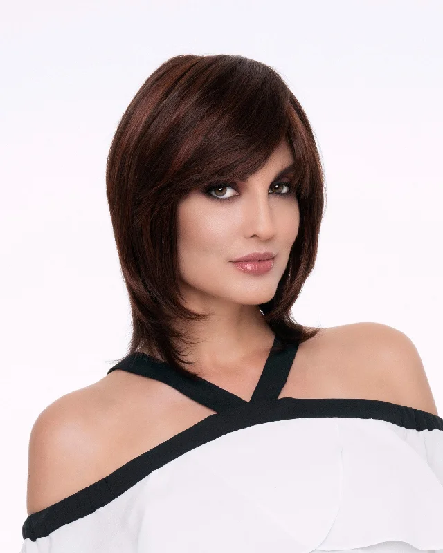 Medium - length wig with a 180 - density for a full and thick appearanceGrace Wig by Envy | Human Hair / Synthetic Blend