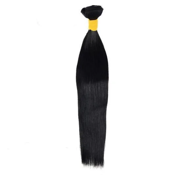 Long - length wig with a 220 - density for an extra - full appearanceBrazilian Human Hair Weft Black Color Straight Bundles