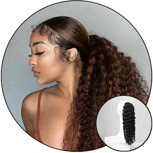 Curly ponytails with tight ringlets for a playful and feminine vibeISLAND CURL - PONYTAIL