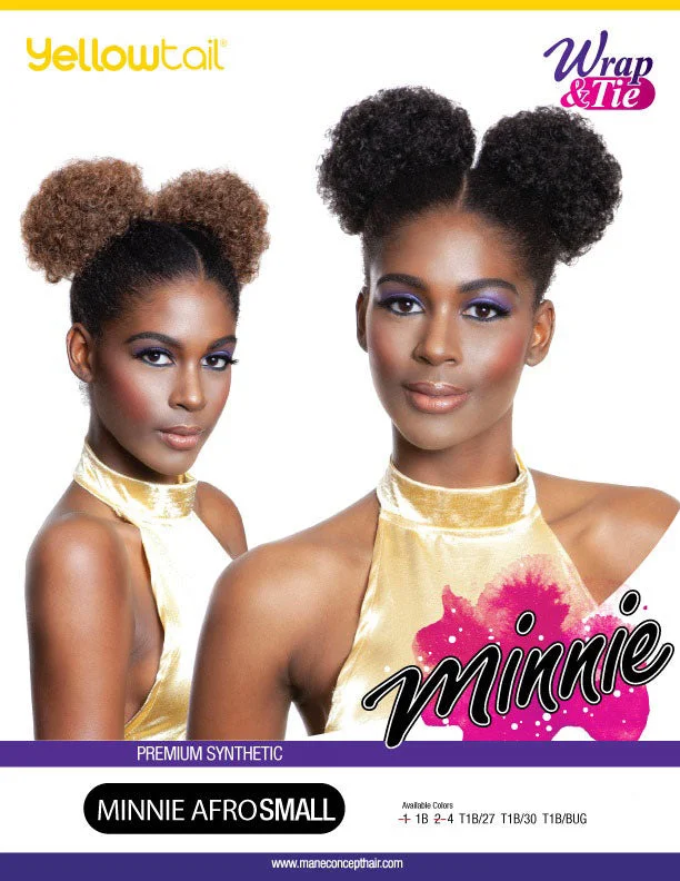 Straight ponytails with a sleek finish for a modern and polished lookMane Concept Ponytail Wrap N Tie Minnie Afro Small