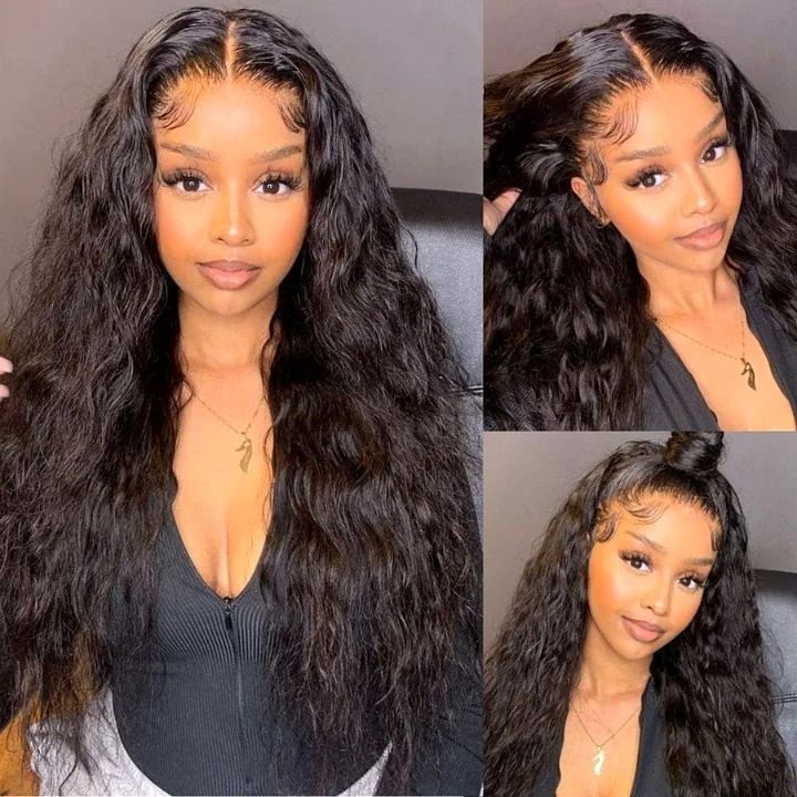 Human - hair long - length wig for a natural and luxurious feelNatural Wave 13*4 Frontal Wigs Pre Plucked Natural Hair Transparent Lace Wigs-Lumiere Hair