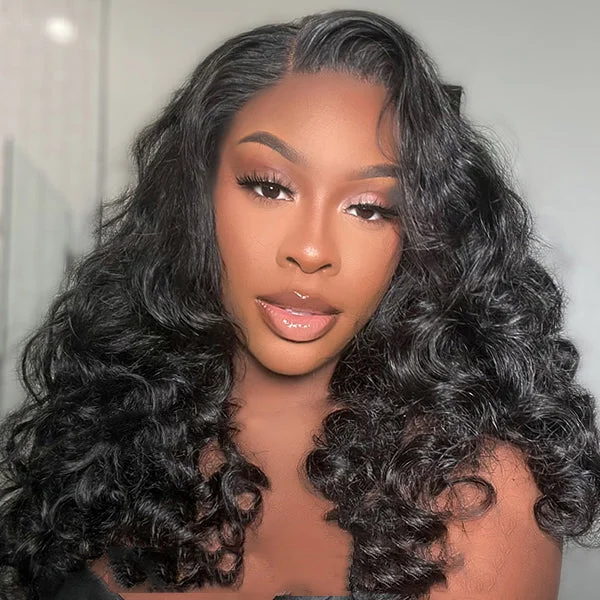 Long - length wig with a platinum - blonde color for a bold and trendy lookNew In Ocean Wave Wig HD Lace 180% Density Human Hair Wigs For Black Women