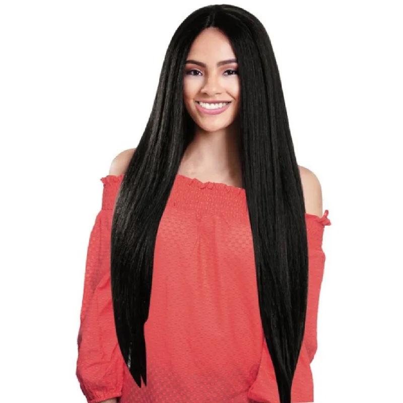 Long - length wig with a curly fringe for a playful and youthful vibeObsession Human Hair Mix Fusion Lace Front Wig - Ayleen