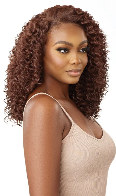 Medium - length wig with a side - part for a more flattering lookOutre Perfect Hairline Synthetic Hair HD Lace Wig DOMINICA 16