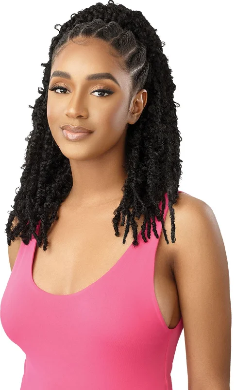 Braided ponytails with intricate patterns for an ethnic - inspired lookOutre Pretty Quick Premium Synthetic Fiber Pony Butterfly Jungle Locs 20"