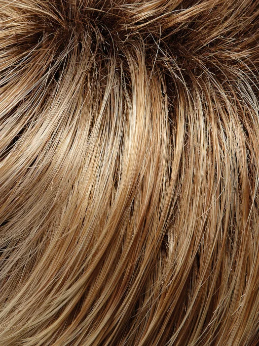 *27T613S8 | Shaded Sun | Med Natural Red-Gold Blonde & Pale Natural Gold Blonde Blend and Tipped. Shaded w/ Med Brown