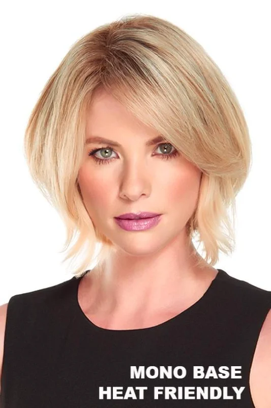 Medium - length wig with a side - part for a more flattering lookSale - Jon Renau Toppers - EasiPart XL HD 8" (#366) - Color: 4 (Brownie Finale)