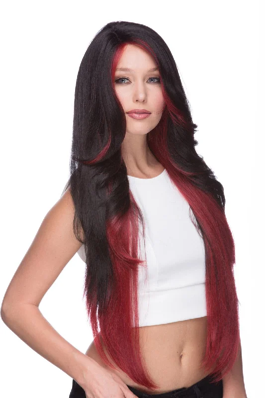 Long - length wig with a heat - resistant formula for easy styling at homePrudence <br>Synthetic Lace Front Wig