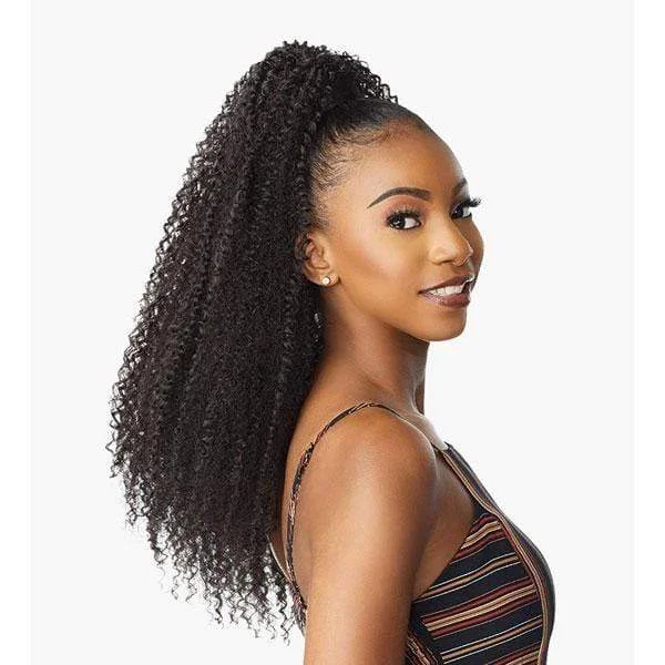 Synthetic ponytails with heat - resistant fibers for easy stylingSensationnel Synthetic Ponytail Instant Pony Wrap - KINNY CURLY 24"