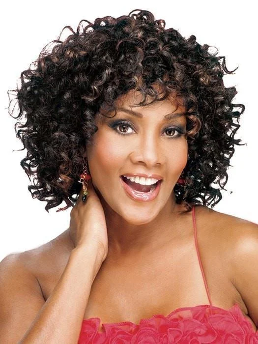 Medium - length wig with a curly fringe for a playful and youthful vibeYolanda by Vivica Fox | Curly African American Wig | CLOSEOUT