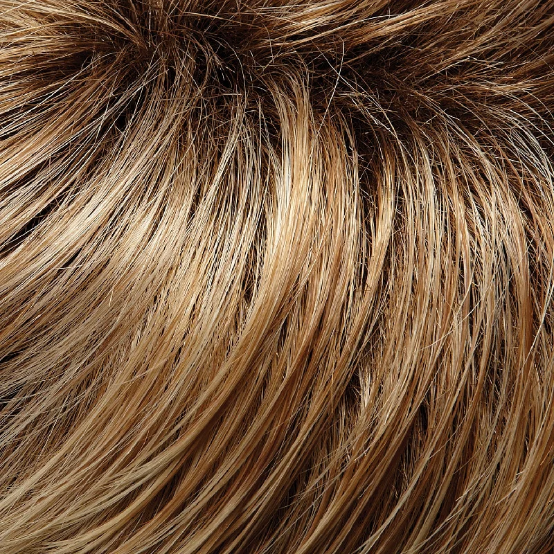 *27T613S8 | Shaded Sun | Med Natural Red-Gold Blonde & Pale Natural Gold Blonde Blend & Tipped Shaded w/ Med Brown