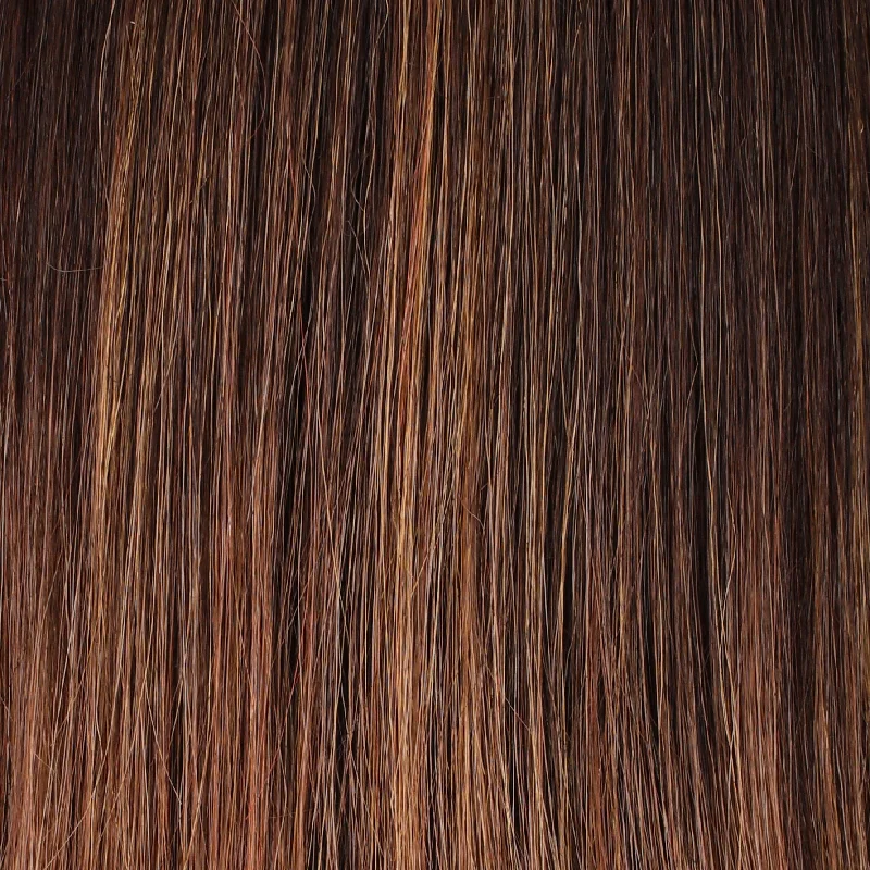 **S6-30A27RO | Autumn | Brown roots to midlength & Med Natural Red & Med Red-Gold Blonde Blend midlength to ends