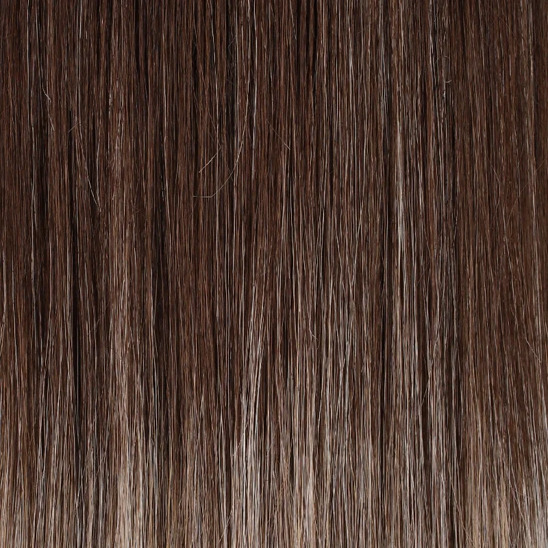 **S8-18/26RO | Fawn | Med Brown roots to midlength & Dk Natural Ash Blonde & Med Red-Gold Blonde Blend midlength to ends